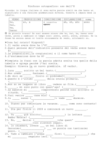 Rinforzo ortografico: uso dell`H VERBO PREPOSIZIONE