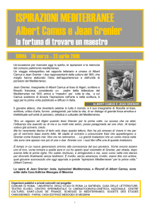 ISPIRAZIONI MEDITERRANEE Albert Camus e Jean Grenier