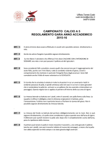 Regolamento Gara Calcio a 5