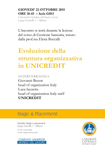 Evoluzione della struttura organizzativa in UNICREDIT