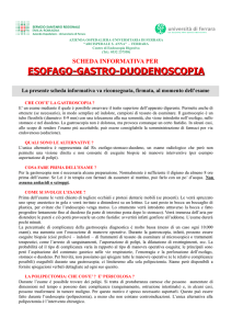SCHEDA INFORMATIVA GASTROSCOPIA
