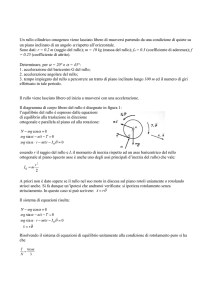 Un rullo cilindrico omogeneo viene lasciato libero di muoversi