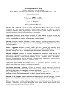Istituzioni di Matematiche AA 2009-2010