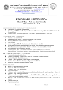 PROGRAMMA di MATEMATICA