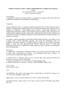 STORIA E POLITICA DELL`AFRICA MEDITERRANEA E ORIENTALE