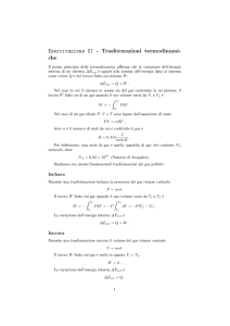Esercitazione XI - Trasformazioni termodinami