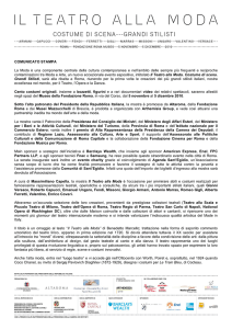 COMUNICATO STAMPA La Moda è una componente centrale della