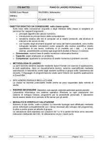 ITIS MATTEI PIANO DI LAVORO PERSONALE NOME:Luca Mazzei