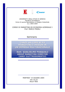 `CANDY SA COME SI FA` MARKETING E DESIGN IN UN`IMPRESA