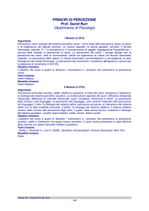 PRINCIPI DI PERCEZIONE Prof. David Burr Dipartimento di Psicologia