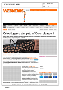 Osteoid, gesso stampato in 3D con ultrasuoni