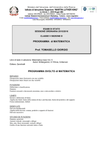 Matematica 5D - Istituto di Istruzione Superiore Martin Luther King