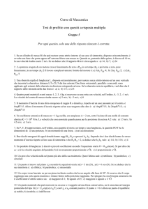 Corso di Meccanica Test di profitto con quesiti a risposta multipla