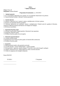 IPSSA " Maffeo Pantaleoni” Classe: I Sez. O Insegnante: Fabrizio