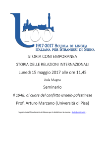 STORIA CONTEMPORANEA Lunedì 15 maggio 2017 alle ore 11,45