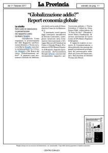 "Globalizzazione addio?" Report economia globale