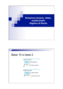 cenni ad Algebra di Boole, 5 Ottobre