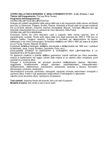 STORIA DELLA FISICA MODERNA E DEGLI STRUMENTI OTTICI