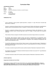 Curriculum Vitae - UNIPA-Portale della Didattica