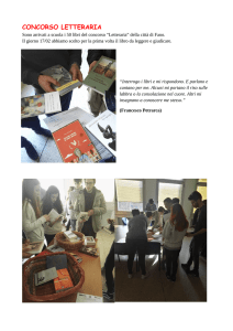 CONCORSO LETTERARIA Sono arrivati a scuola i 50 libri del