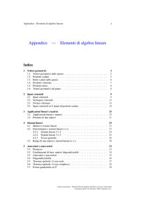 Appendice — Elementi di algebra lineare