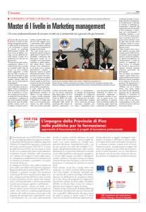 Master di I livello in Marketing management