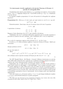 Un interessante risvolto applicativo del piccolo Teorema di Fermat: il