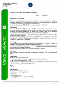 NEWS – NOViTÀ - servizio di microbiologia eolab