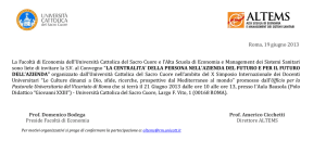 Roma, 19 giugno 2013 La Facoltà di Economia dell`Università