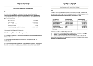 Esercitazione: Analisi Costi Volumi Risultati La Mediawind srl