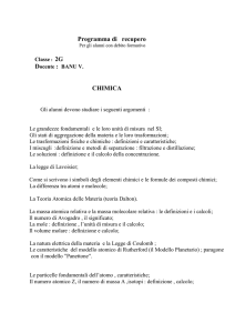 Programma di recupero CHIMICA