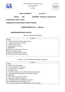 Anno scolastico: Classe: 1DI MATERIA Chimica e laboratorio