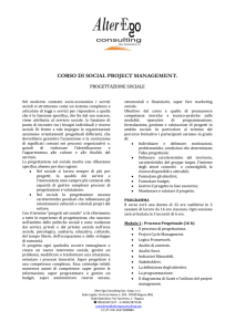 CORSO DI SOCIAL PROJECT MANAGEMENT.