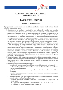 BASSO TUBA – DCPL04 - Conservatorio Niccolò Paganini