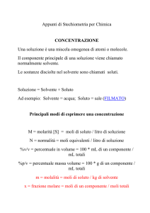 Appunti di Stechiometria per Chimica CONCENTRAZIONE Una