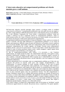 L`intervento educativo sui comportamenti