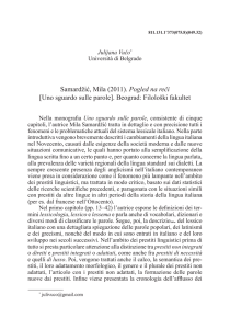 [uno sguardo sulle parole]. Beograd: Filološki fakultet