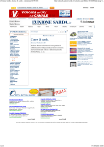 L`Unione Sarda - Corso di sardo. - domenica 04