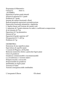 Equazioni di primo grado letterali Sistemi di