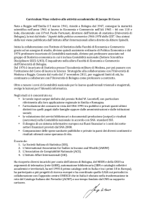 Curriculum Vitae relativo alle attività accademiche di Jacopo Di