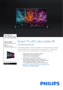 65PUS6121/12 Philips Smart TV LED ultra sottile 4K con Pixel Plus