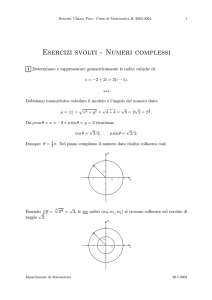 Esercizi svolti - Numeri complessi