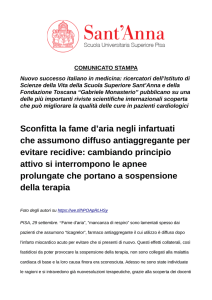 Sconfitta la fame d`aria negli infartuati che assumono diffuso