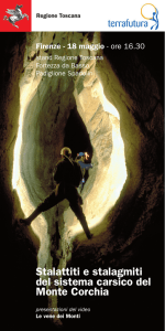Stalattiti e stalagmiti del sistema carsico del Monte Corchia