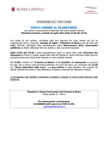 Comunicato stampa - Planetario e Museo Astronomico