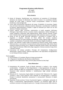 Programma Struttura della Materia