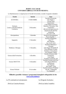 “ OPEN DAY 2011” UNIVERSITA` DEGLI STUDI DI MESSINA E
