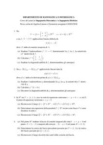 DIPARTIMENTO DI MATEMATICA E INFORMATICA Corso di