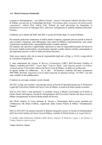 Avv. Maria Francesca Fontanella Laureata in Giurisprudenza – con