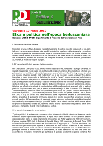 Etica e politica nell`epoca berlusconiana
